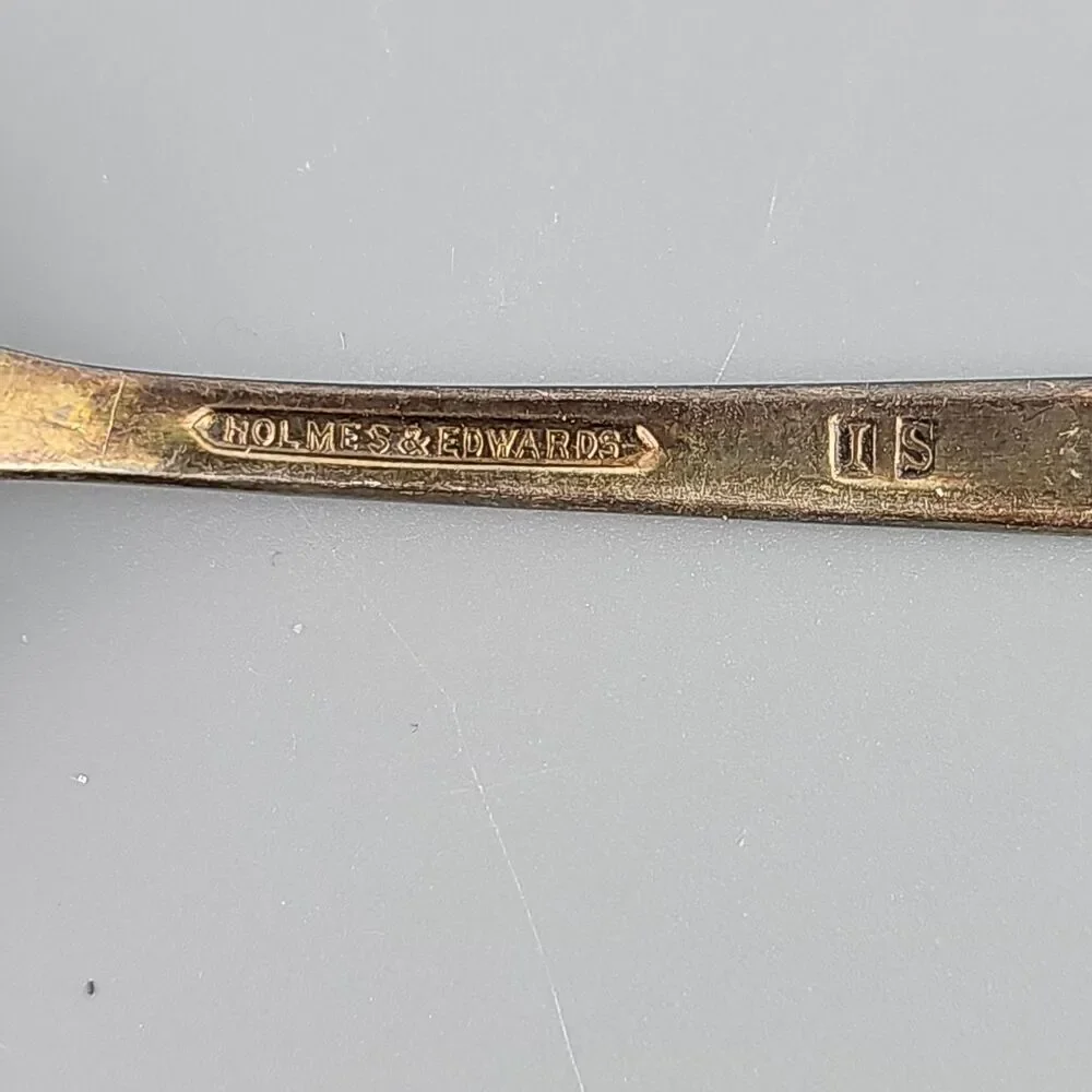 Vintage Holmes & Edwards Silver Plate Serving Fork 8.50 in Pierced Design